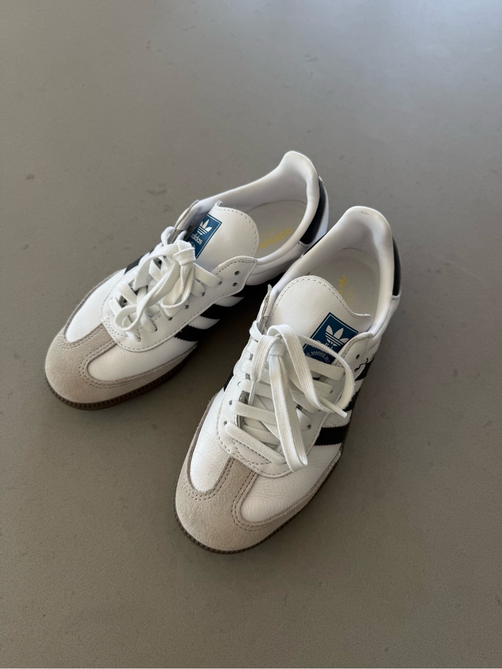 adidas Samba OG Men’s Sneakers - White with Black & Tan Accents